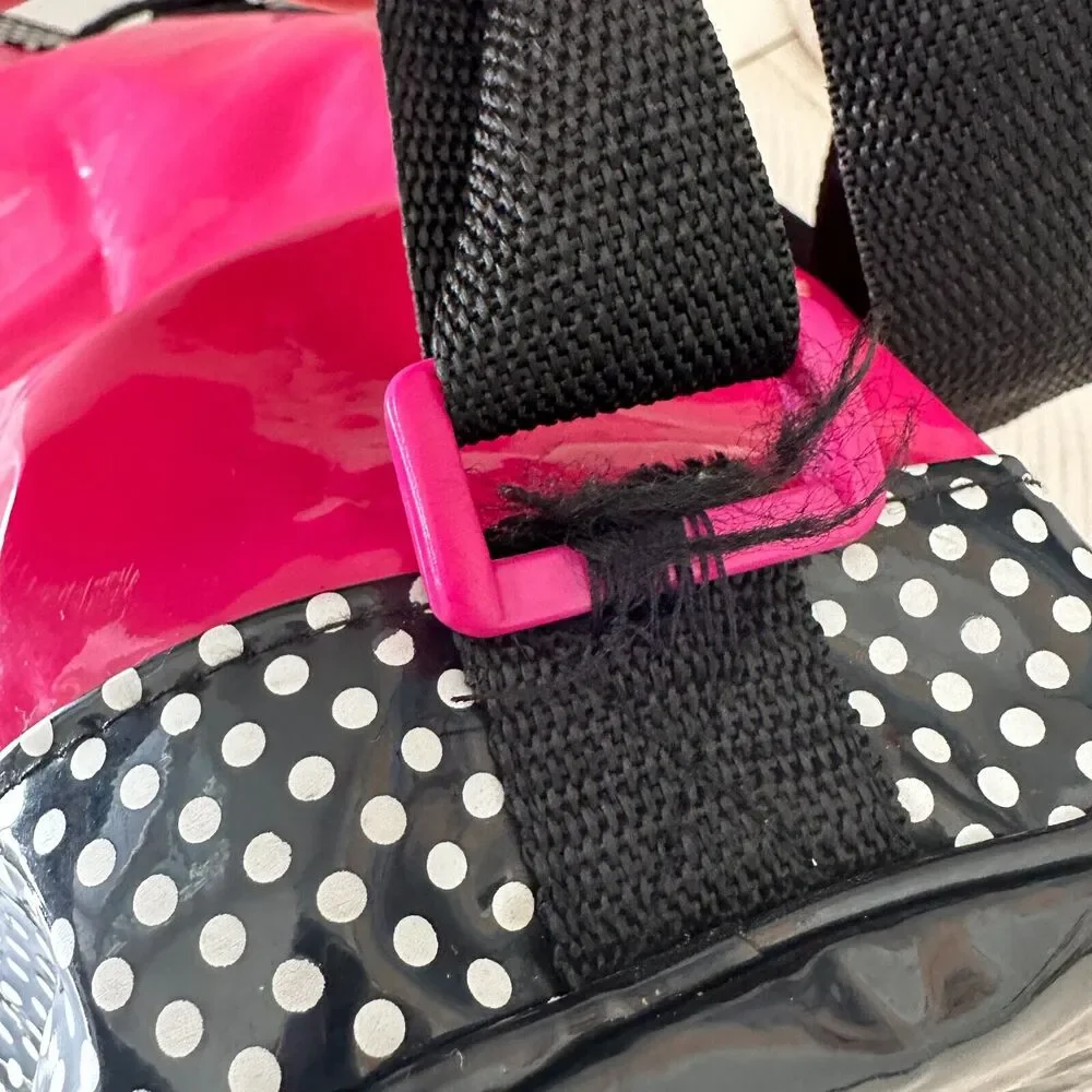 Vintage‎ 90s Pyramid Disney Duffle Drawstring Hot Pink Minnie Mouse Bag Vinyl